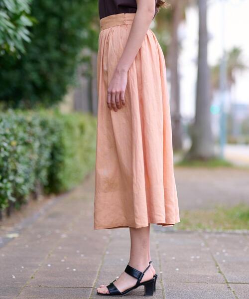 「DRESSTERIOR」 プリーツスカート 38 オレンジ レディースの画像