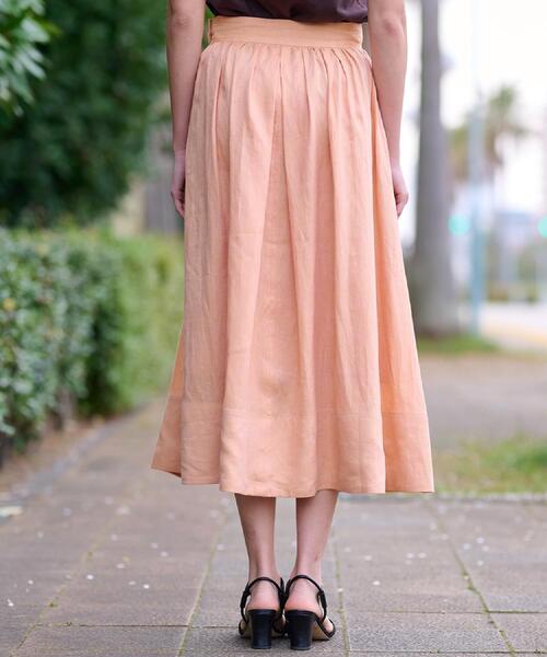 「DRESSTERIOR」 プリーツスカート 38 オレンジ レディースの画像