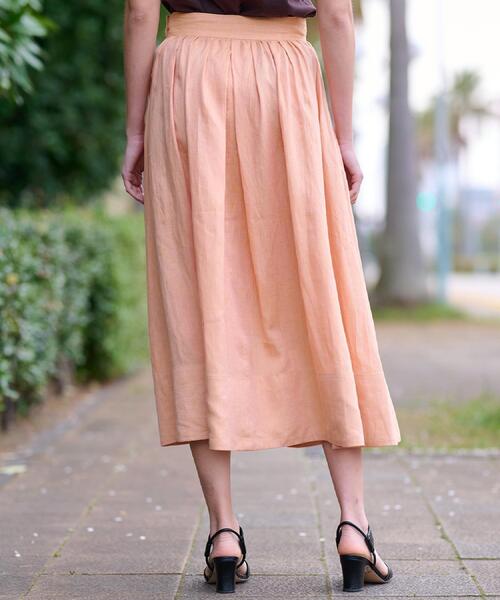 「DRESSTERIOR」 プリーツスカート 38 オレンジ レディースの画像