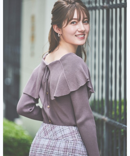 「LAISSE PASSE」 長袖ニット MEDIUM ピンク レディース_画像3