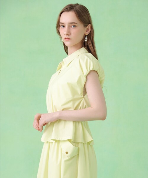 美品2026年　アナイ　2WAYストレッチ衿付き ブラウス ANAYI（アナイ） ブラウス シャツ 半袖 2WAYストレッチ衿付き ブラウス