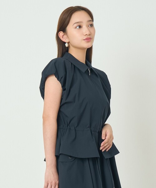 ANAYI 2WAYストレッチ衿付き ブラウス 38サイズ ANAYI（アナイ） ブラウス シャツ 半袖 2WAYストレッチ衿付き ブラウス