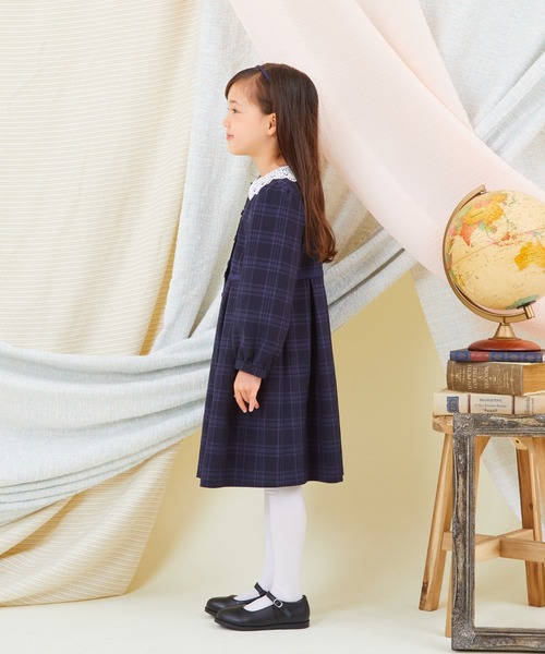 「CHOPIN」 「KIDS」長袖ワンピース 120cm ネイビー キッズ_画像9
