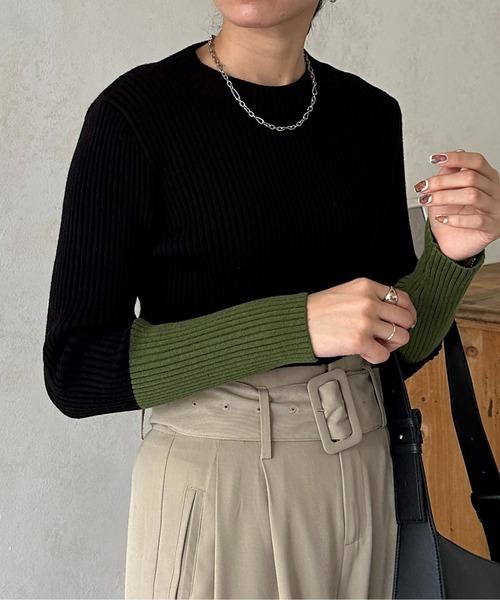 「Thevon」 ノースリーブニット FREE グリーン レディース_画像2