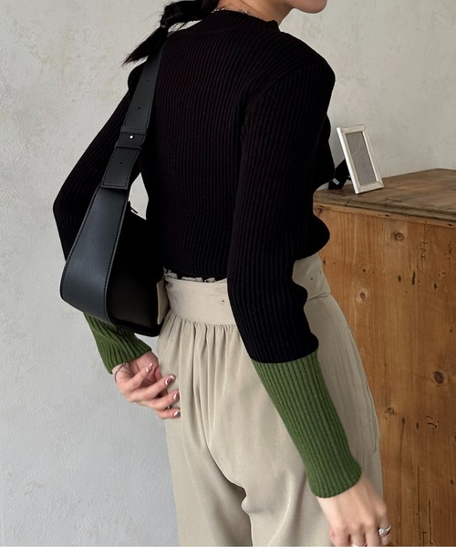 「Thevon」 ノースリーブニット FREE グリーン レディース_画像4