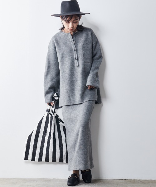 「CHIC STYLE」 長袖ニット LL グレー レディース_画像7