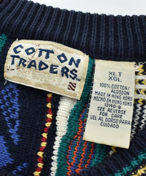 90s Cotton Traders 3Dニット コットン クージー風 VINTAGE セーター ニット 「USED」90's〜 COTTON TRADERS コットン