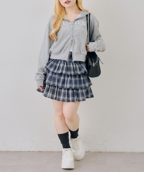 continuer de NICE CLAUP スカート サイドリボンティアードミニ