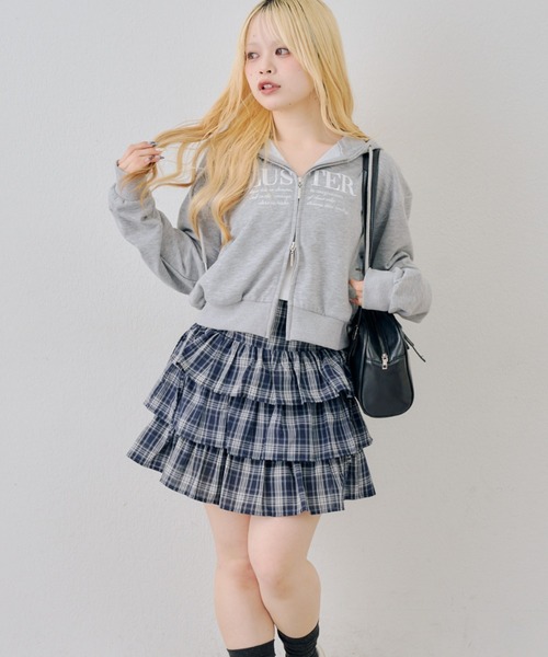 continuer de NICE CLAUP スカート サイドリボンティアードミニ