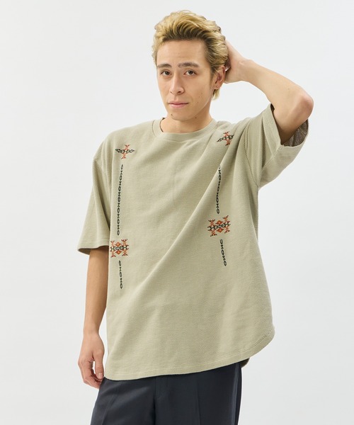 【BEIGE】<PENDLETON * CGS.> エンブロ ショートスリーブ シャツ PENDLETON（ペンドルトン） tシャツ ショートスリーブ ピケ エンブロイ