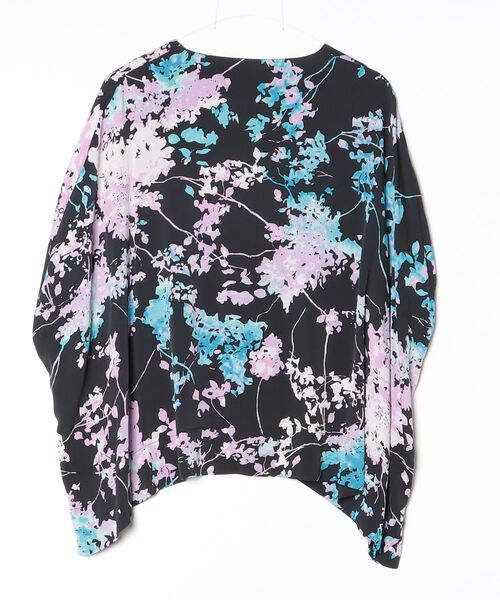「DIANE von FURSTENBERG」 花柄半袖ブラウス S ブラック レディース_画像2