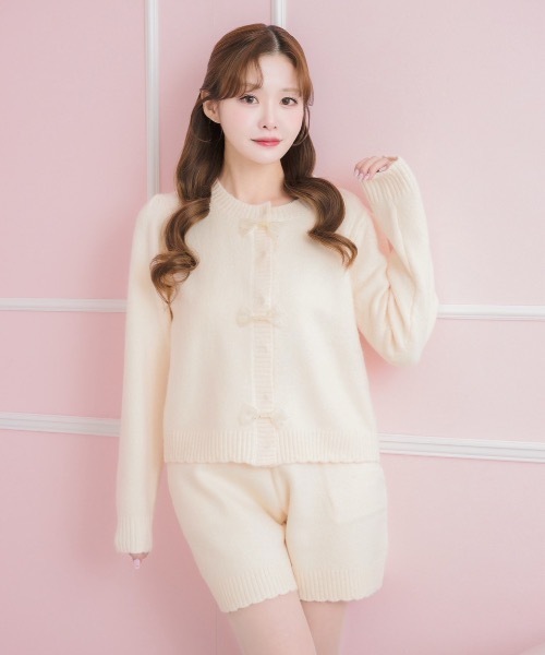 mili meili（ミリー メイリー） セットアップ リボンニット 