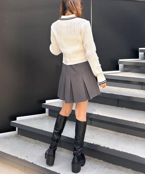 「INGNI」 長袖ニット M ホワイト×ブラック レディース_画像9