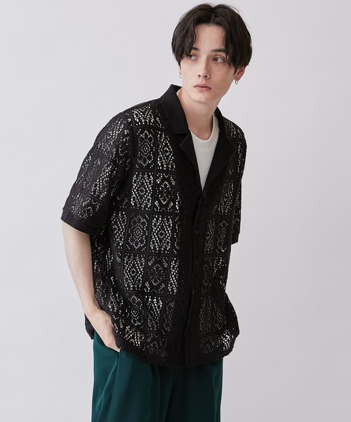 「Lui's」 半袖シャツ SMALL ブラック メンズ_画像5