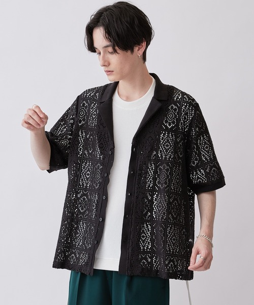 「Lui's」 半袖シャツ SMALL ブラック メンズ_画像6