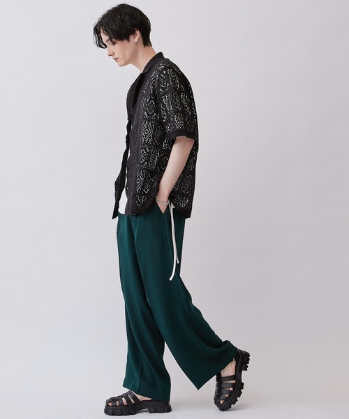 「Lui's」 半袖シャツ SMALL ブラック メンズ_画像9