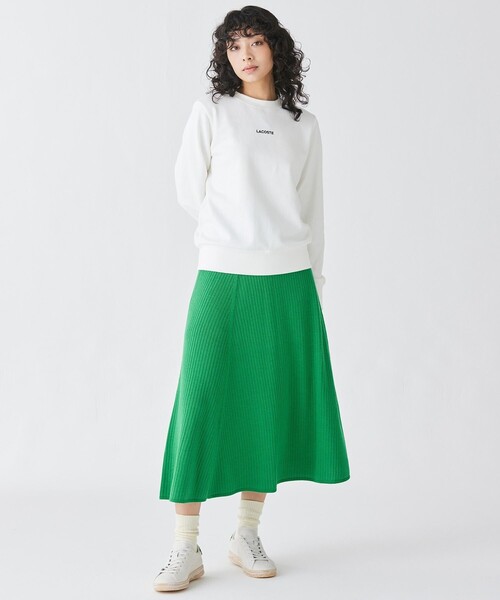 「LACOSTE」 スウェットカットソー 34 ホワイト レディース_画像9