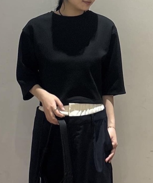 tシャツ ダンボールカットフォルムトップ レディースの画像