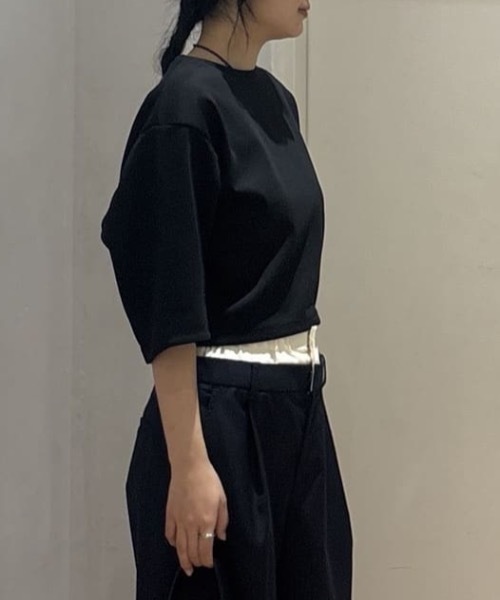 tシャツ ダンボールカットフォルムトップ レディースの画像