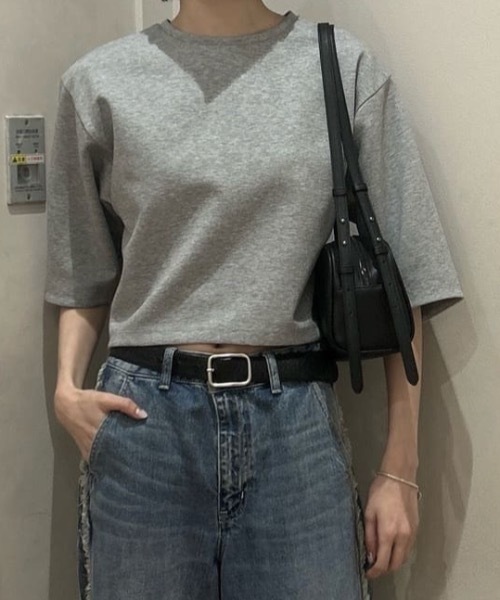 tシャツ ダンボールカットフォルムトップ レディースの画像