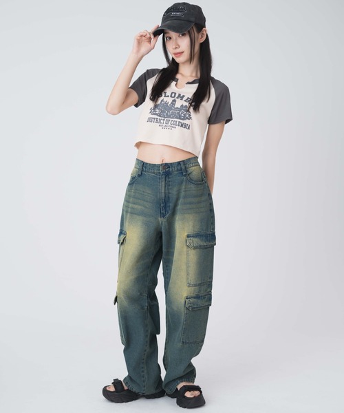 「WEGO」 デニムパンツ SMALL ブルー レディース_画像2