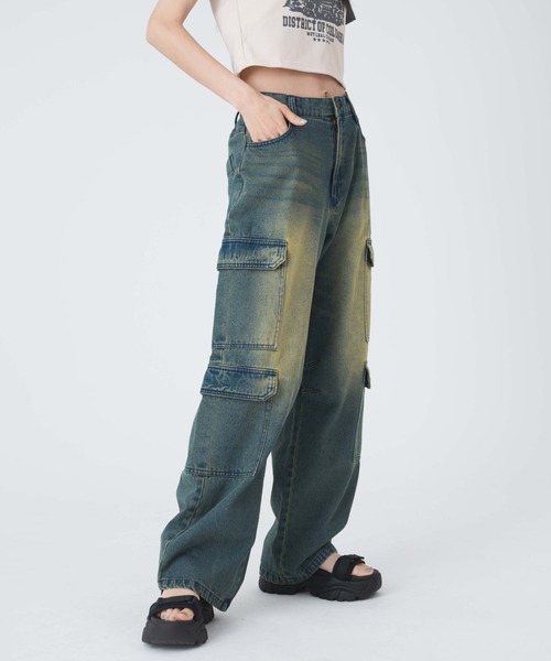 「WEGO」 デニムパンツ SMALL ブルー レディース_画像6