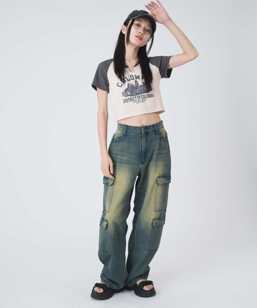 「WEGO」 デニムパンツ SMALL ブルー レディース_画像9