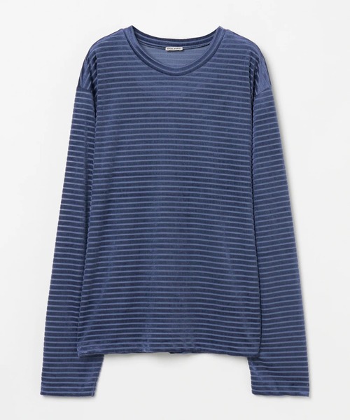 INSCRIRE（アンスクリア） tシャツ Velor Border Long Sleeve Tee
