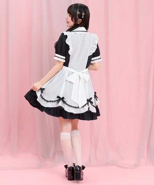 ✾MORPHOSE✾ファントムゲートＡラインワンピース　半袖　お城柄 Secret Honey（シークレットハニー） ワンピース 夏 半袖 半袖エプロン
