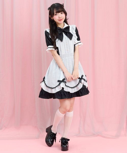 S*認様 シークレットティーパーティー エプロン付きワンピース Secret Honey（シークレットハニー） ワンピース 夏 半袖 半袖エプロン