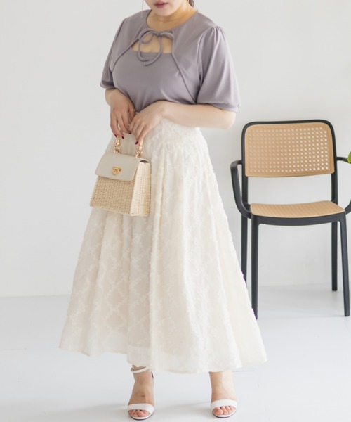「CLETTE」 フレアスカート 3L ブラック レディース_画像5