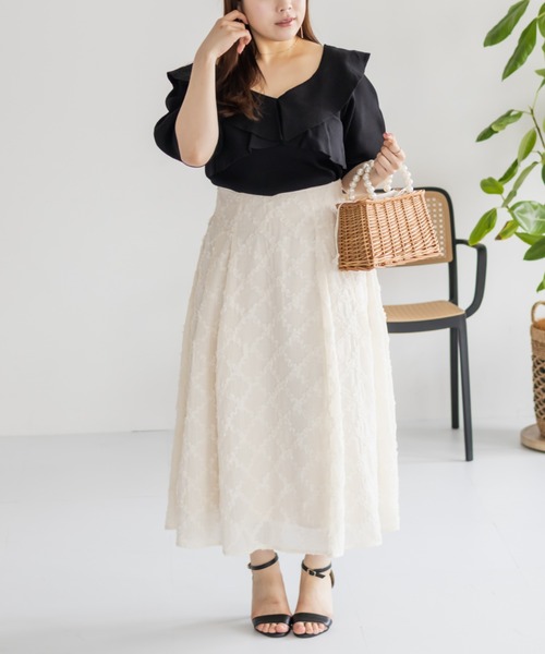 「CLETTE」 フレアスカート 3L ブラック レディース_画像8