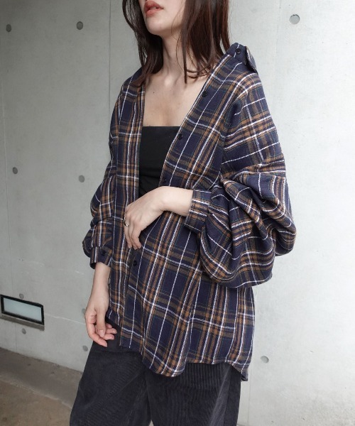 「CORNERS」 長袖ネルシャツ M ブラウン レディース_画像5