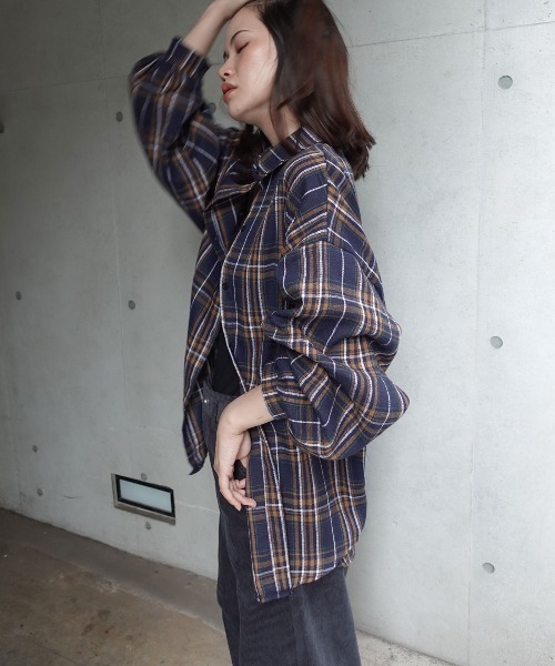 「CORNERS」 長袖ネルシャツ M ブラウン レディース_画像6