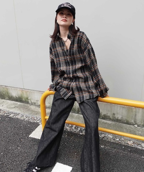 「CORNERS」 長袖ネルシャツ M ブラウン レディース_画像9