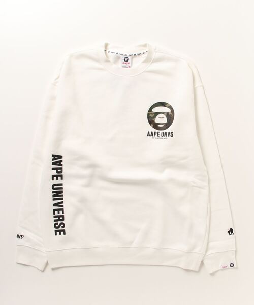 「AAPE BY A BATHING APE」 スウェットカットソー - アイボリー メンズ_画像2