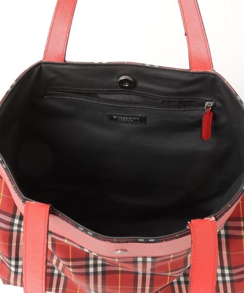 BURBERRY（バーバリー） ノバチェック柄 トートバッグ - レッド