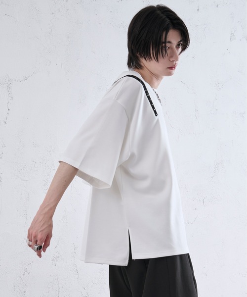 「Ellno Loset」 半袖Tシャツ LARGE ライトパープル メンズ_画像2