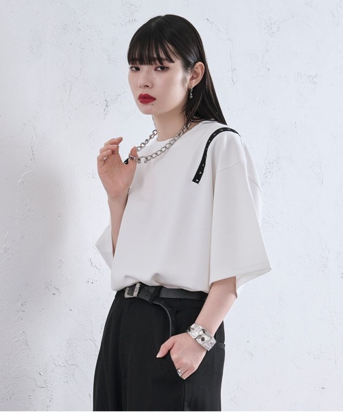 「Ellno Loset」 半袖Tシャツ LARGE ライトパープル メンズ_画像5