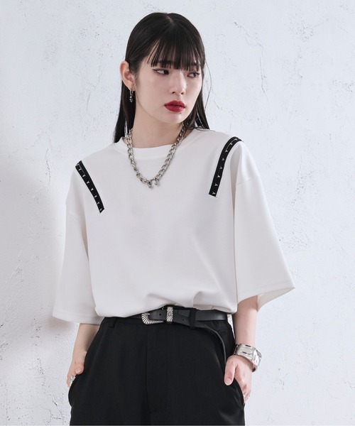 「Ellno Loset」 半袖Tシャツ LARGE ライトパープル メンズ_画像6