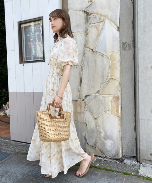 「one after another NICE CLAUP」 半袖ワンピース FREE ブルー系その他 レディース_画像4