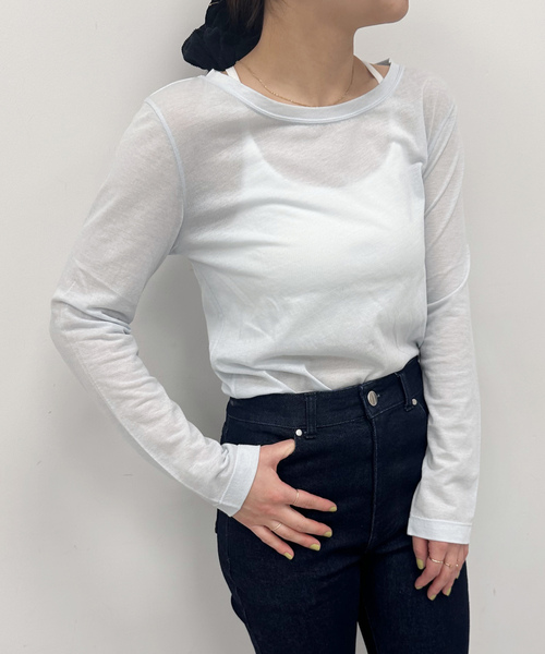 「U by SPICK&SPAN」 長袖カットソー FREE ブラック レディース_画像7