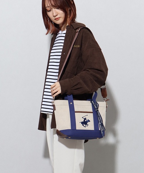 「BEVERLY HILLS POLO CLUB」 2WAYバッグ FREE ベージュ レディース_画像5