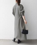 ワンピース 「洗濯機可能」ウールライク ポケッ...の詳細画像3