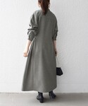 ワンピース 「洗濯機可能」ウールライク ポケッ...の詳細画像4
