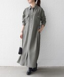 ワンピース 「洗濯機可能」ウールライク ポケッ...の詳細画像5