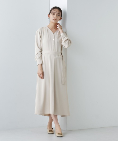 na様ワンピースm セール】 【洗える】TWマットクロス ワンピース （ロング・マキシ丈