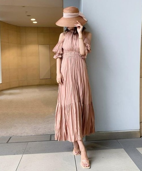 ワンピース ワッシャープリーツオフショルダーワンピース Zozotown Yahoo 店 通販 Yahoo ショッピング