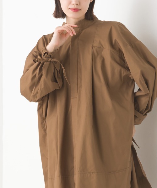 OMNES Supremo ブラウス シャツ タイプライター袖リボンビッグシャツ