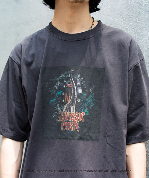 tシャツ Tシャツ 【JURASSIC WORLD/ジュラシック・ワールド】プリントTシャツ バンドTシャツ風